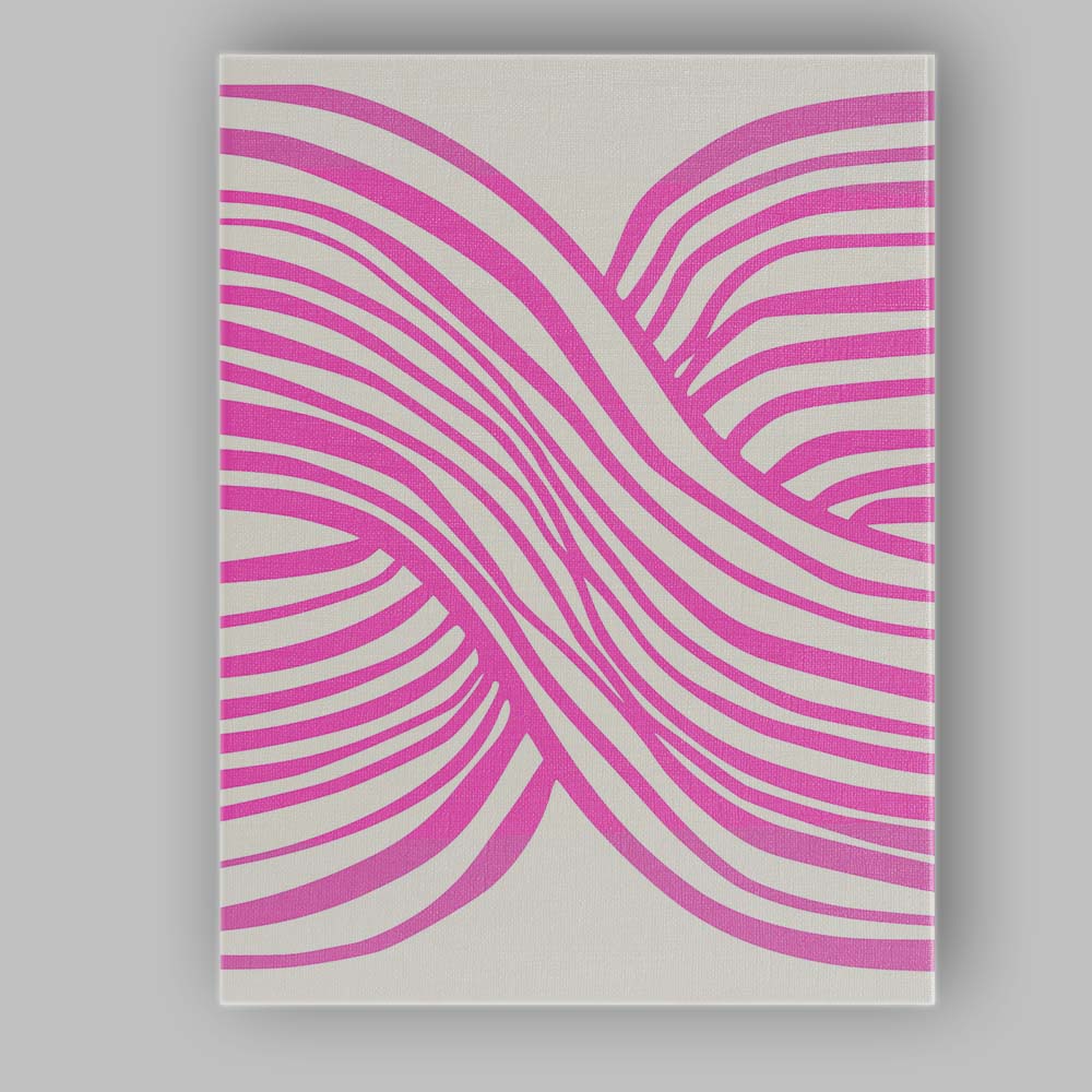 Abstract Pink Wavy Stripe Minimalist Pattern Canvas Wall Art Print Decor Picture Ready to Hang