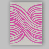 Abstract Pink Wavy Stripe Minimalist Pattern Canvas Wall Art Print Decor Picture Ready to Hang
