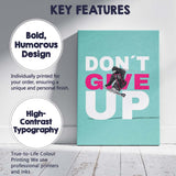 Dont Give Up Motivational Skier Sports Typography Canvas Wall Art Print Decor Picture Ready to Hang