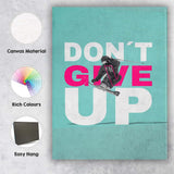Dont Give Up Motivational Skier Sports Typography Canvas Wall Art Print Decor Picture Ready to Hang