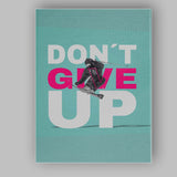 Dont Give Up Motivational Skier Sports Typography Canvas Wall Art Print Decor Picture Ready to Hang
