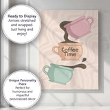 Pastel Coffee Time Pour Over Mug Kitchen Illustration Canvas Wall Art Print Decor Picture Ready to Hang