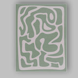 Sage Green Organic Abstract Wavy Shapes Minimalist Canvas Wall Art Print Decor Picture Ready to Hang