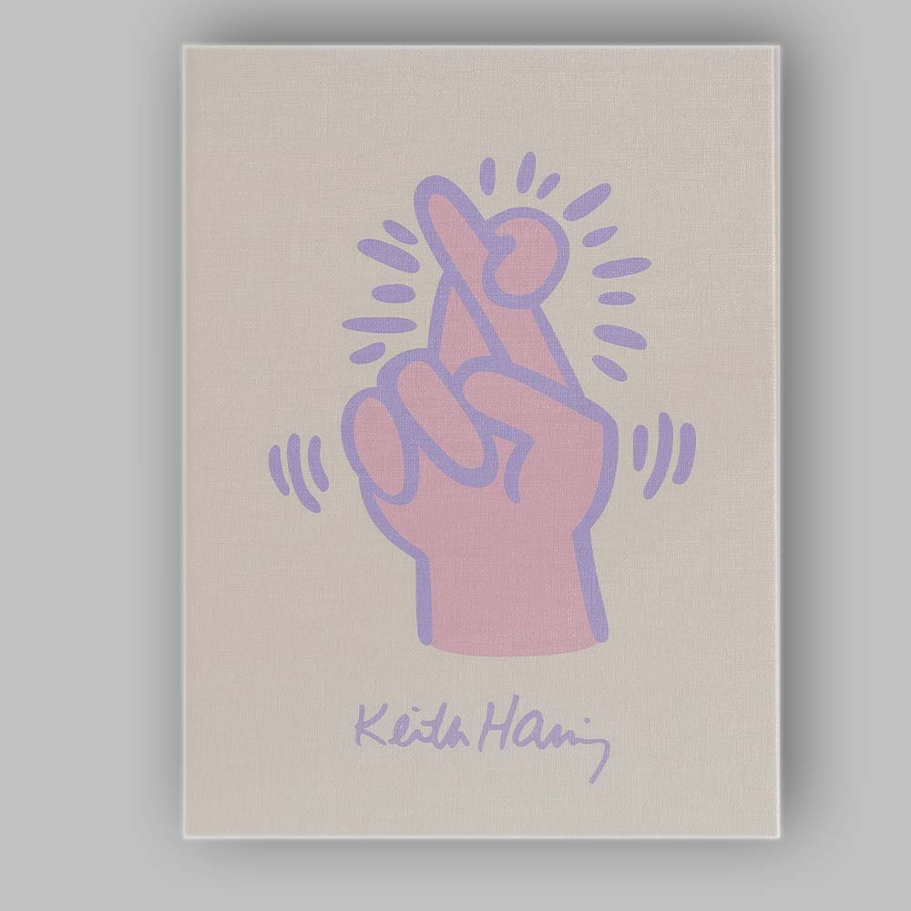 Minimalist Pink Finger Heart Gesture Cute Line Art Illustration Canvas Wall Art Print Decor Picture Ready to Hang