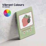 Cute Strawberry Music Player Headphones Whimsical Illustration Canvas Wall Art Print Decor Picture Ready to Hang