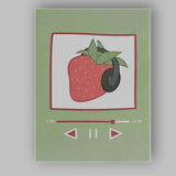Cute Strawberry Music Player Headphones Whimsical Illustration Canvas Wall Art Print Decor Picture Ready to Hang