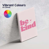 Be Kind Pink Retro Typography Positive Motivational Quote Canvas Wall Art Print Decor Picture Ready to Hang