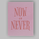 Minimalist Pink Now Or Never Inspirational Typography Canvas Wall Art Print Decor Picture Ready to Hang