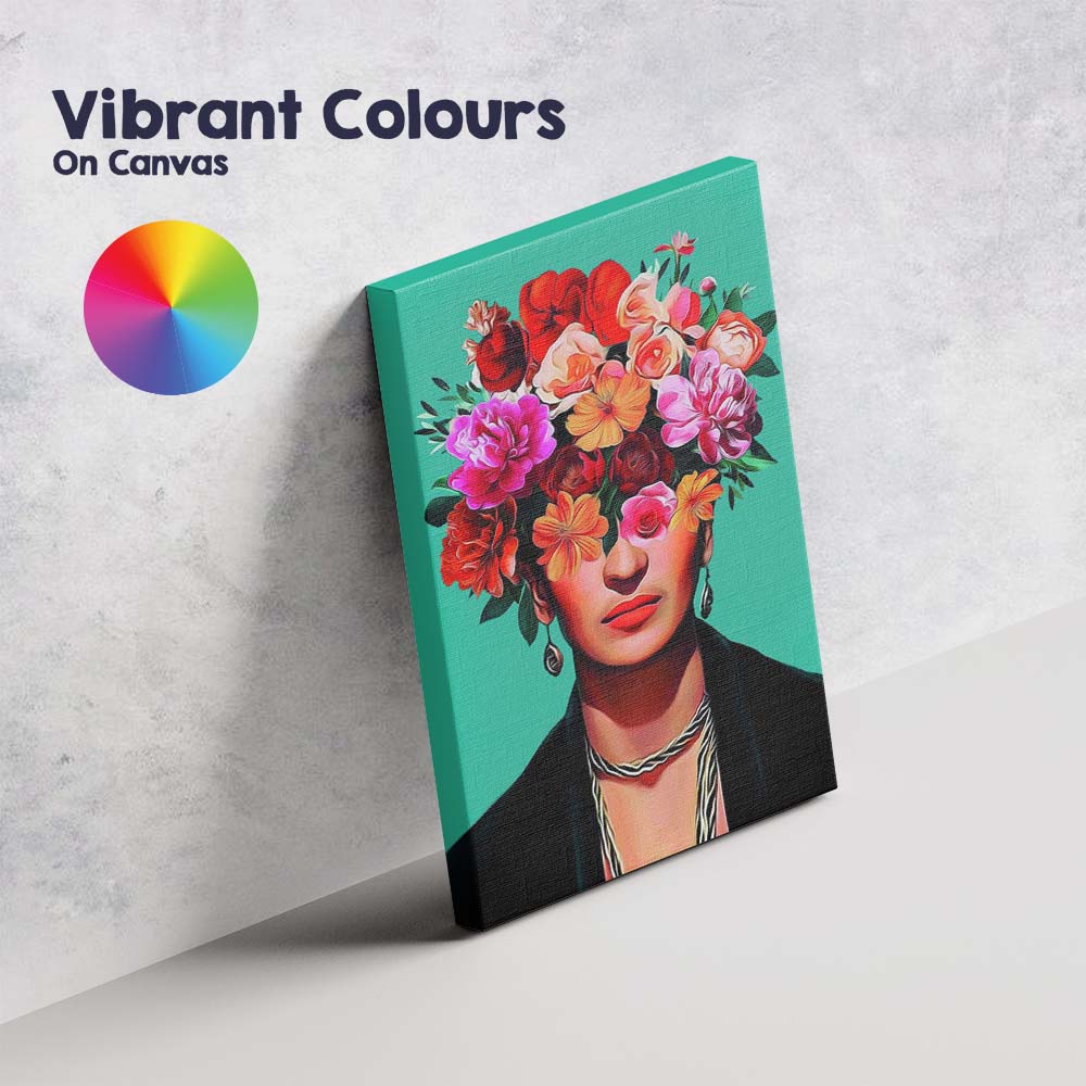 Colourful Floral Portrait Woman Inspired Art Canvas Wall Art Print Decor Picture Ready to Hang