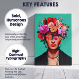 Colourful Floral Portrait Woman Inspired Art Canvas Wall Art Print Decor Picture Ready to Hang