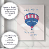 Come With Me To Touch The Sky Hot Air Balloon Inspirational Canvas Wall Art Print Decor Picture Ready to Hang