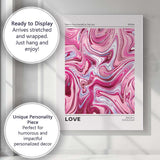Retro Pink Psychedelic Marble Abstract Swirl Love Canvas Wall Art Print Decor Picture Ready to Hang