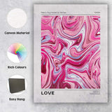 Retro Pink Psychedelic Marble Abstract Swirl Love Canvas Wall Art Print Decor Picture Ready to Hang