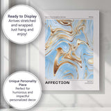 Pastel Blue Gold Marble Abstract Fluid Art Canvas Wall Art Print Decor Picture Ready to Hang
