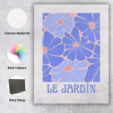 Scandinavian Blue Floral Le Jardin Botanical Illustration Canvas Wall Art Print Decor Picture Ready to Hang
