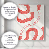 Minimalist Red Curved Line Motivational Quote Abstract Canvas Wall Art Print Decor Picture Ready to Hang
