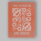 Retro Time To Move On Floral Motivational Typography Canvas Wall Art Print Decor Picture Ready to Hang
