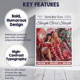 Sleigh Girl Sleigh Christmas Fashion Magazine Cover Canvas Wall Art Print Decor Picture Ready to Hang