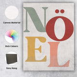 Scandinavian Noel Typography Minimalist Christmas Quote Neutral Wall Art Canvas Wall Art Print Decor Picture Ready to Hang