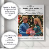 North Pole News Snow Place Like Home Christmas Couple Poster Canvas Wall Art Print Decor Picture Ready to Hang