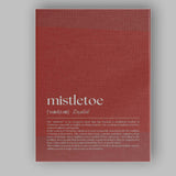 Minimalist Mistletoe Christmas Dictionary Definition Typography Wall Art Canvas Wall Art Print Decor Picture Ready to Hang