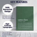 Minimalist Santa Claus Christmas Dictionary Definition Typography Wall Art Canvas Wall Art Print Decor Picture Ready to Hang