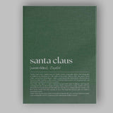 Minimalist Santa Claus Christmas Dictionary Definition Typography Wall Art Canvas Wall Art Print Decor Picture Ready to Hang