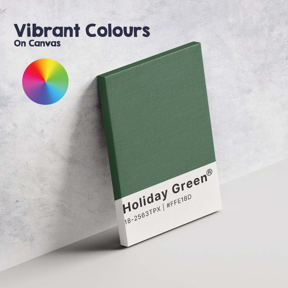 Holiday Green Christmas Colour Swatch Minimalist Typography Wall Art Canvas Wall Art Print Decor Picture Ready to Hang
