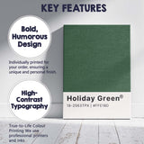 Holiday Green Christmas Colour Swatch Minimalist Typography Wall Art Canvas Wall Art Print Decor Picture Ready to Hang