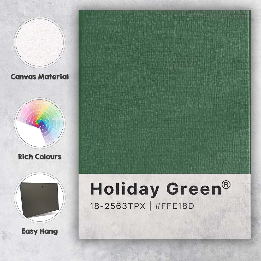 Holiday Green Christmas Colour Swatch Minimalist Typography Wall Art Canvas Wall Art Print Decor Picture Ready to Hang