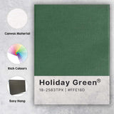 Holiday Green Christmas Colour Swatch Minimalist Typography Wall Art Canvas Wall Art Print Decor Picture Ready to Hang