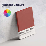 Christmas Red Festive Colour Swatch Minimalist Typography Wall Art Canvas Wall Art Print Decor Picture Ready to Hang