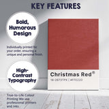 Christmas Red Festive Colour Swatch Minimalist Typography Wall Art Canvas Wall Art Print Decor Picture Ready to Hang