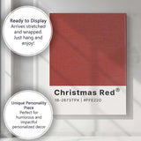Christmas Red Festive Colour Swatch Minimalist Typography Wall Art Canvas Wall Art Print Decor Picture Ready to Hang
