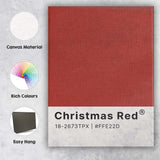 Christmas Red Festive Colour Swatch Minimalist Typography Wall Art Canvas Wall Art Print Decor Picture Ready to Hang