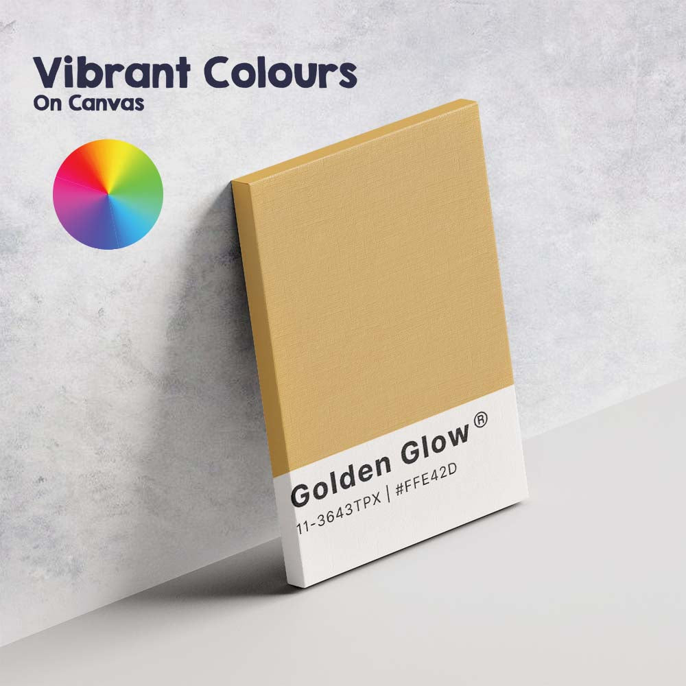 Golden Glow Minimalist Colour Swatch Modern Typography Canvas Wall Art Print Decor Picture Ready to Hang