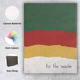 Festive Christmas Colour Block Tis The Season Minimalist Typography Canvas Wall Art Print Decor Picture Ready to Hang