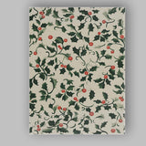 Classic Green Holly Leaves Red Berry Christmas Repeat Pattern Canvas Wall Art Print Decor Picture Ready to Hang
