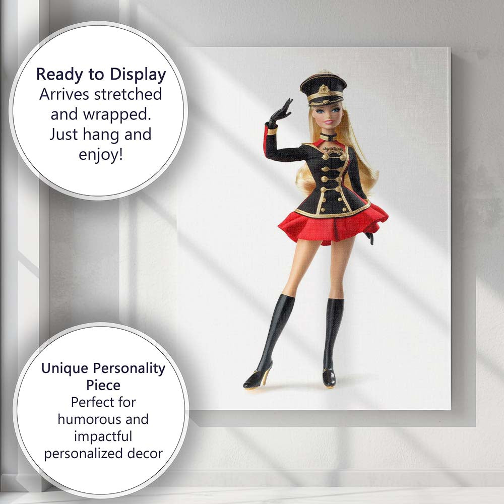 Elegant Christmas Toy Soldier Doll Fashion Illustration Canvas Wall Art Print Decor Picture Ready to Hang
