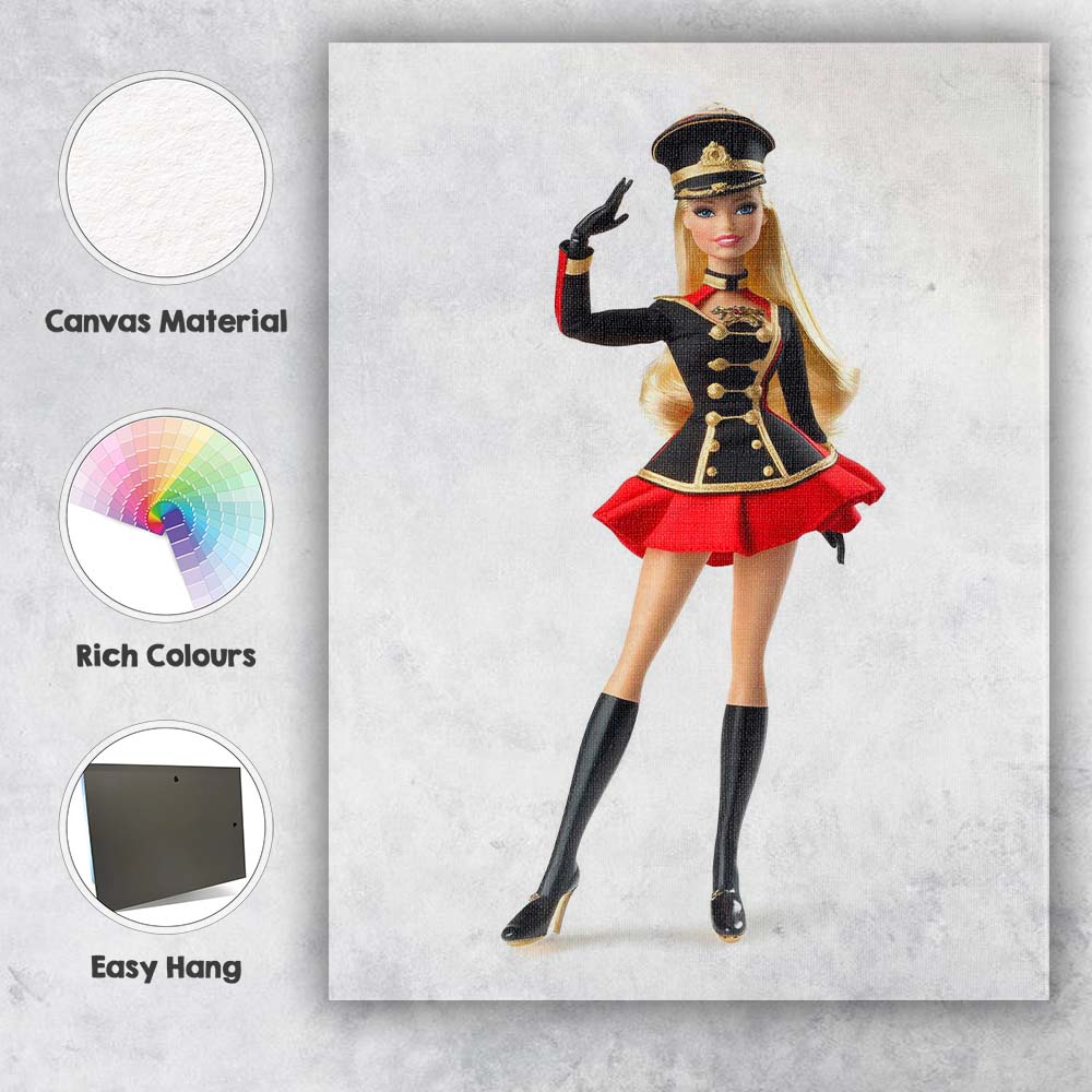 Elegant Christmas Toy Soldier Doll Fashion Illustration Canvas Wall Art Print Decor Picture Ready to Hang