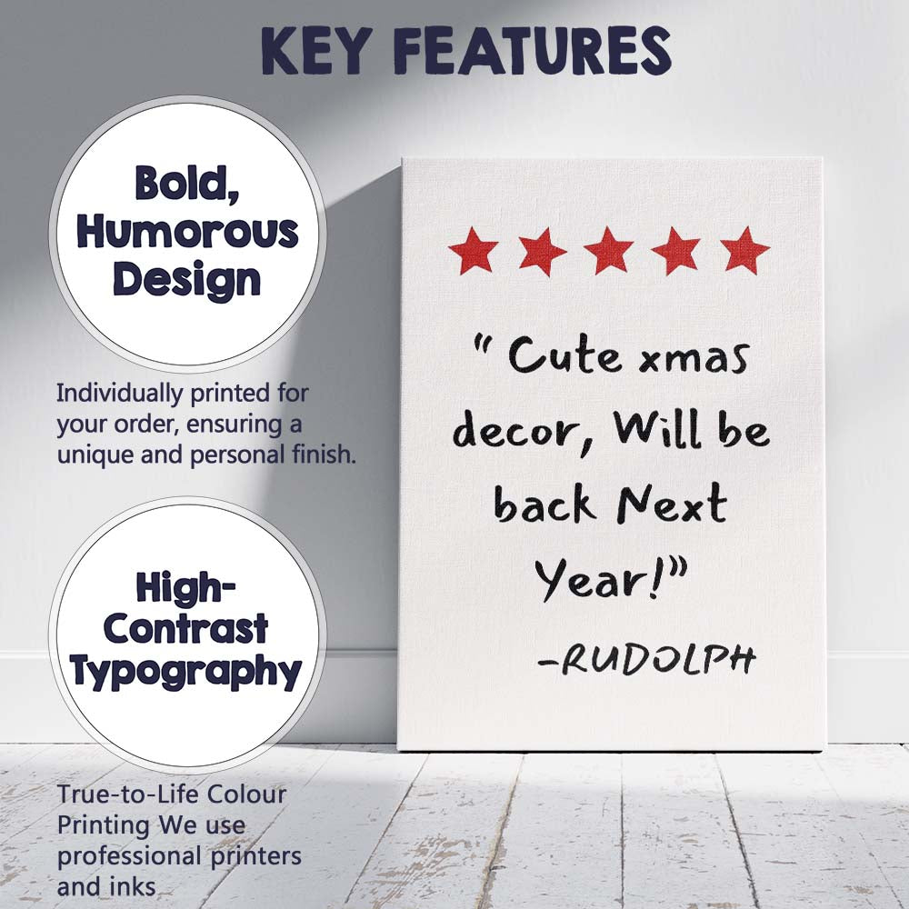 Cute Christmas Quote Typography Minimalist Festive Wall Art Canvas Wall Art Print Decor Picture Ready to Hang