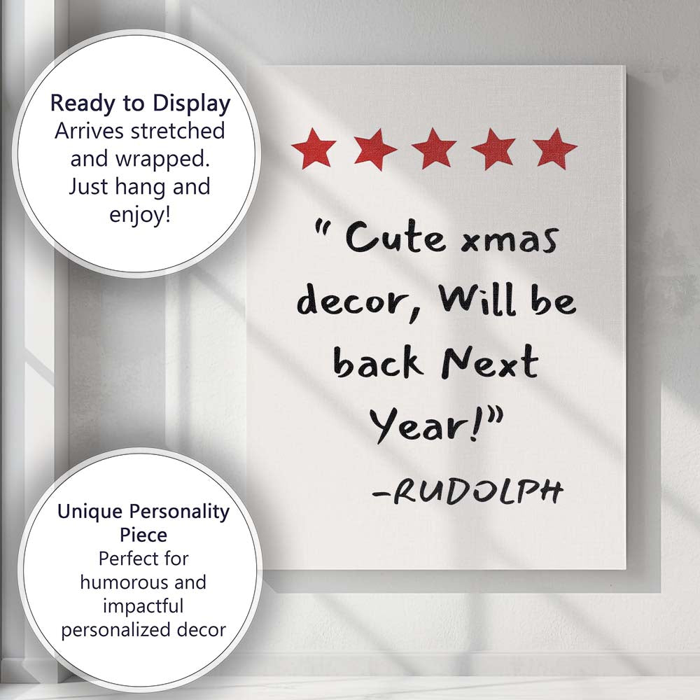 Cute Christmas Quote Typography Minimalist Festive Wall Art Canvas Wall Art Print Decor Picture Ready to Hang