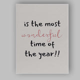 Wonderful Time of the Year Christmas Typography Quote Canvas Wall Art Print Decor Picture Ready to Hang