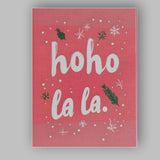 Festive Ho Ho Ho Christmas Typography Pink Holiday Quote Canvas Wall Art Print Decor Picture Ready to Hang