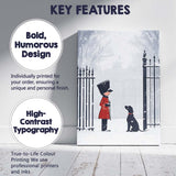 Minimalist Winter Guard and Black Labrador Snowy Christmas Scene Canvas Wall Art Print Decor Picture Ready to Hang