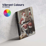 Funny Santa Claus Reading Newspaper on Toilet Christmas Humour Canvas Wall Art Print Decor Picture Ready to Hang