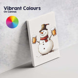 Cheerful Snowman Holding Frothy Beer Glasses Winter Humour Canvas Wall Art Print Decor Picture Ready to Hang