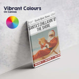 Santa Relaxing On Beach Christmas Newspaper Front Page Canvas Wall Art Print Decor Picture Ready to Hang