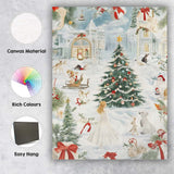 Elegant Snowy Christmas Village Watercolour Winter Wonderland Canvas Wall Art Print Decor Picture Ready to Hang