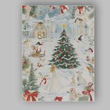 Elegant Snowy Christmas Village Watercolour Winter Wonderland Canvas Wall Art Print Decor Picture Ready to Hang